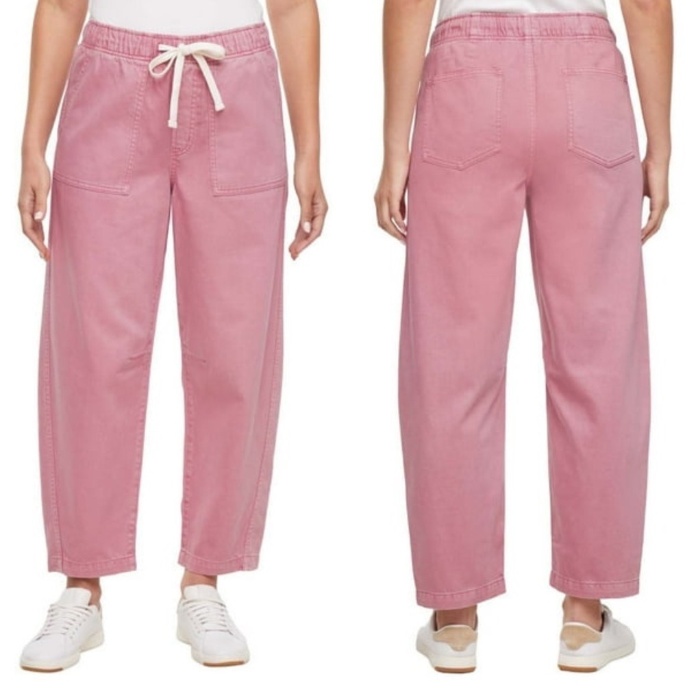 GAP Pink Mid Rise SuperSoft Pull-On Barrel Jeans Women’s Size XS NWT